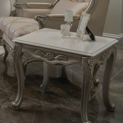 Tavolino laterale mobile Tavolo di lusso in legno Stile Art Déco Tavolino da salotto Salotto
