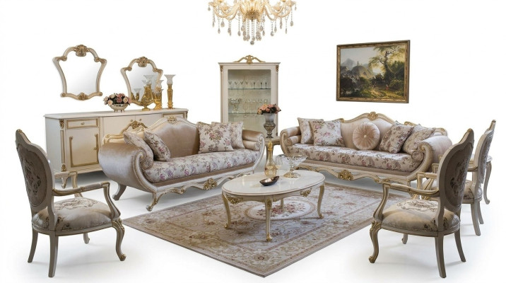 Sofà set di divani divano tavolino poltrona divani set tessuto 311 set 5 pz.