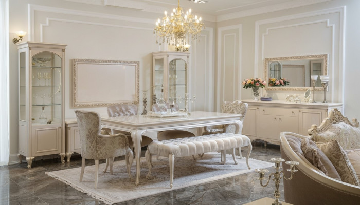 Classico set da sala da pranzo tavolo sgabello Sedie Set 6 pezzi Nuovo