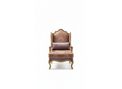 Mobili di lusso, poltrona design monoposto in tessuto per il soggiorno classico.