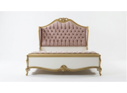 Struttura del letto Chesterfield Design Imbottita di lusso Letto da camera da letto Letti Rosa