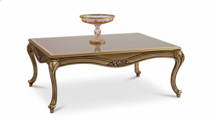 Tavolino reale oro Marrone Tavolo Barocco Rococò Tavoli da salotto in legno