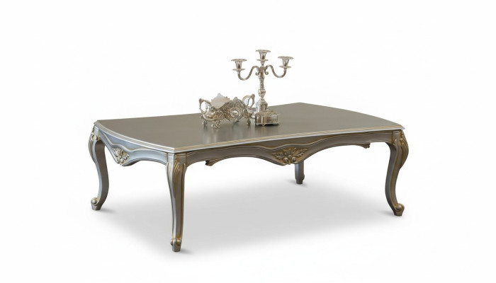 Tavolino da salotto di lusso Tavolini classici Oro Tavolo argentato in legno