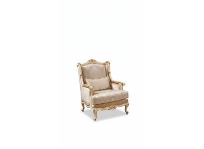 Barocco poltrona oro beige poltrona singola arredamento classico velluto legno