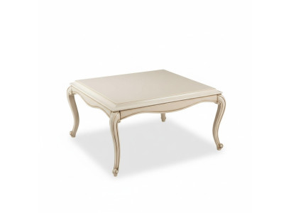 Tavolino francese in stile barocco e rococò, mobile bianco argento, arredamento in legno.