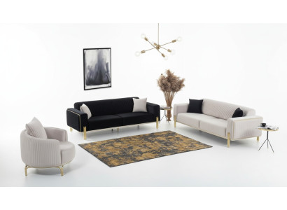 Set di divani di lusso, divano, divano imbottito, divani 3+3+1, tessuti per imbottiture in velluto