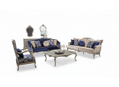 Set completo divano 3 posti + 2 posti + 1 posto con tavolino da salotto, divano design 4 pezzi