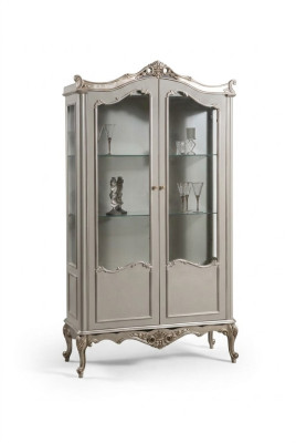 Vetrina grigio chiaro stile barocco rococò Vetrina in vetro Vetrine classiche