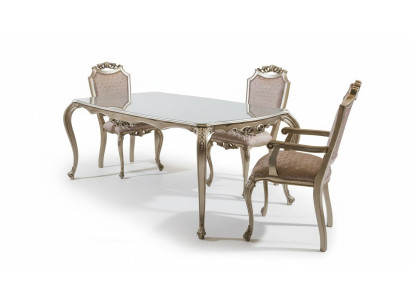 Set da sala da pranzo Set da pranzo Classico barocco Rococò 4 pezzi Set poltrona 4x sedie