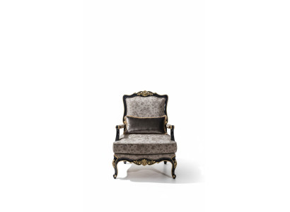 Poltrona imbottita, tessuto designer 1 posto, arredamento barocco.