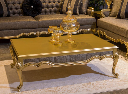 Set completo di divani 3+3+1+1 con tavolino da caffè stile barocco rococò 5 pezzi