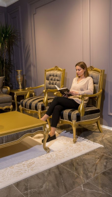 Poltrona Mobili Sedie Art déco Design Tessuto Salotto Poltrona Design Nuova