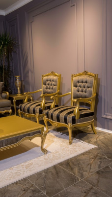 Poltrona Mobili Sedie Art déco Design Tessuto Salotto Poltrona Design Nuova