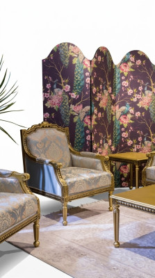 Poltrona monoposto di lusso 1 posto imbottito sedile tessuto design Art déco