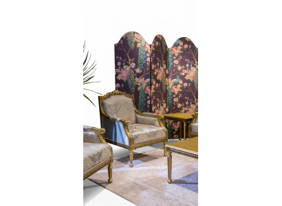 Poltrona monoposto di lusso 1 posto imbottito sedile tessuto design Art déco