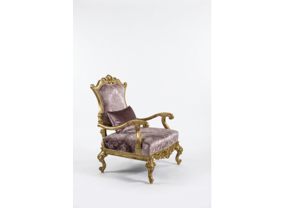 Poltrona monoposto di lusso 1 posto seduta imbottita barocca in tessuto stile Art déco