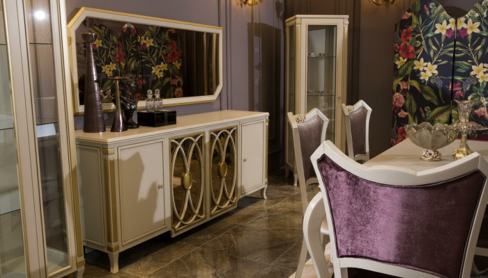 Classico set vetrina rtv credenza Vetrina di lusso Armadietto Set 2 pezzi.