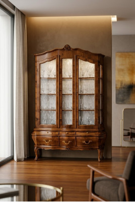Sala da pranzo credenza con 3 cassetti e ante in vetro credenza da sala da pranzo in legno massello