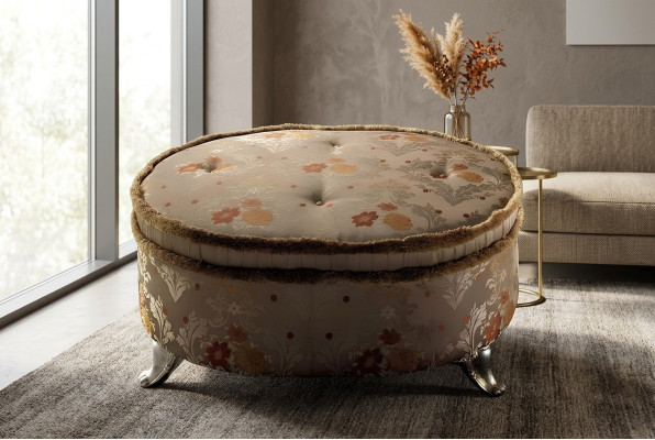 Tavolo ovale Pouf Chesterfield Pouf Poggiapiedi Ottomana Divano Tavolino Rotondo