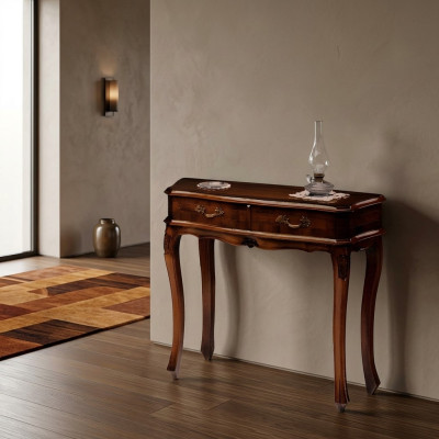 Tavolo console cassettiera barocco rococò comò in legno design mobiletto da appoggio
