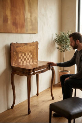 Tavolo da gioco scacchi Scaggita Tavolo Legno Tavoli Il gioco Mobili Stile antico Nuovo