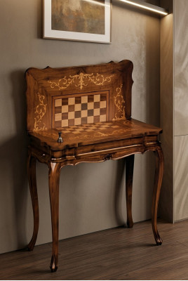 Tavolo da gioco scacchi Scaggita Tavolo Legno Tavoli Il gioco Mobili Stile antico Nuovo
