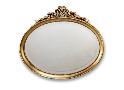 Specchio Classico Ovale in Legno Specchio da Parete Design Oro Nuovo per Soggiorno