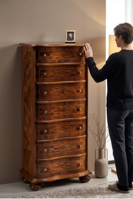 Legno Mobili in stile italiano Lusso Comò marrone in stile barocco antico Nuovo