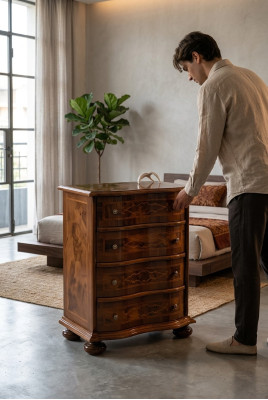 Comò italiano in legno stile mobili di lusso, stile comò barocco antico nuovo.