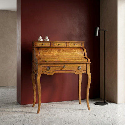 Tavolo scrivania da ufficio in legno pregiato stile barocco rococò antico mobili di lusso.