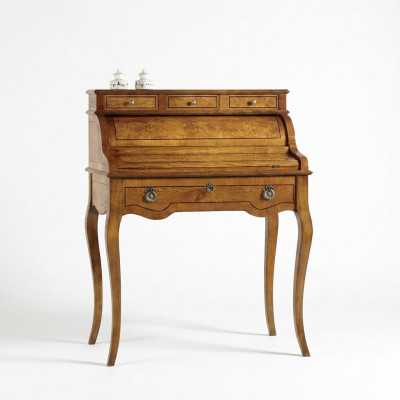 Tavolo scrivania da ufficio in legno pregiato stile barocco rococò antico mobili di lusso.