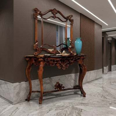 Tavolo consolle in legno di design Tavolo da console di lusso Consolle italiane di lusso Mobili italiani