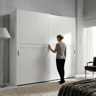 Armadio a ante scorrevoli guardaroba armadio camera da letto armadi parete legno specchio nuovo