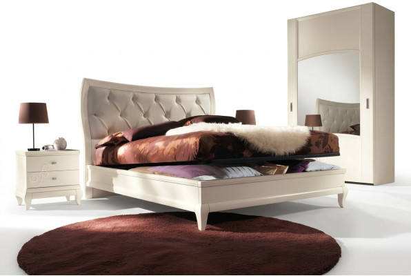 Camera da letto Letto Comodino Letti matrimoniali Struttura letto moderna Set di letti 3 pezzi.