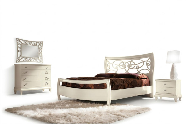 Letto Letti matrimoniali Letto moderno Struttura letto Letti in legno Hotel Cornice letto Bianco Mobili