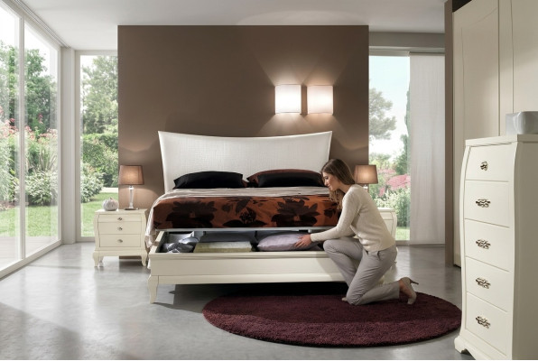 Letto Contenitore letto Letti Matrimoniali Struttura Letto Letti Matrimoniali Cornice del letto Legno Hotel Nuovo