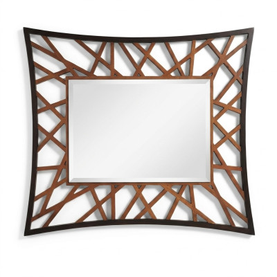 Specchio Specchio da parete in legno Moderno Specchio da parete Mobili Specchietto Design 111x89 Nuovo
