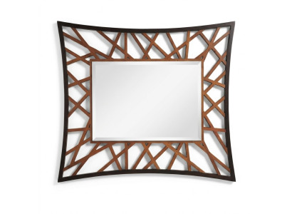 Specchio Specchio da parete in legno Moderno Specchio da parete Mobili Specchietto Design 111x89 Nuovo