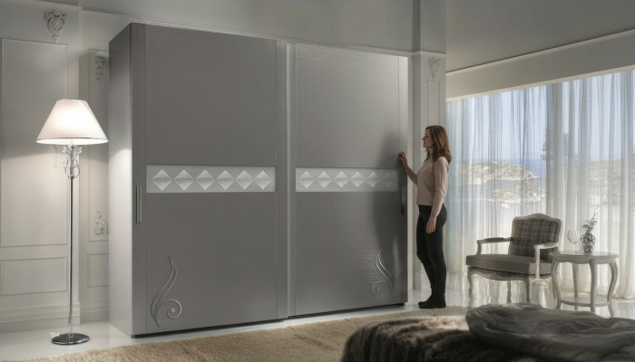 Armadio Armadio Armadio di lusso con ante scorrevoli design armadi abiti in legno mobili nuovi