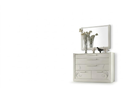 Cassettone Specchio Cassettiere Legno Moderno Armadi Consolle Armadi Italia Set 2 pezzi.