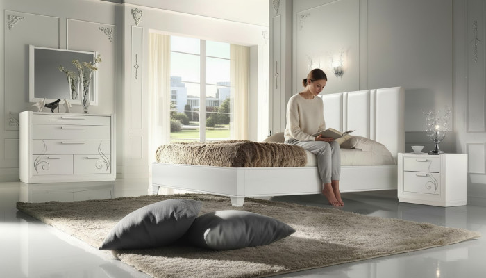 Letto matrimoniale moderno, struttura letto, letti matrimoniali, cornice letto, design imbottito nuovo.