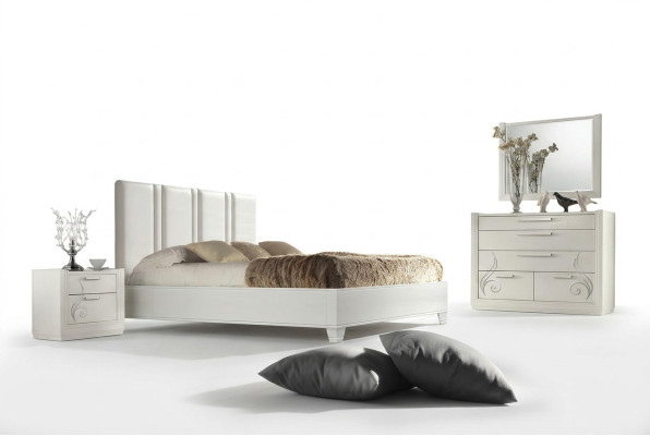 Camera da letto Letto Comodino Gruppo Letti Cornice del letto di lusso in legno Design Set 3 pezzi