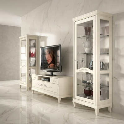 Soggiorno Vetrina rtv Vetrina tv Moderna Legno Mobili Armadio Stile Set Nuovo 3 pezzi.