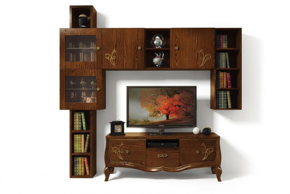 Classico gruppo rtv Set Soggiorno Vetrina tv Moderno Mobile in legno Stile armadio.