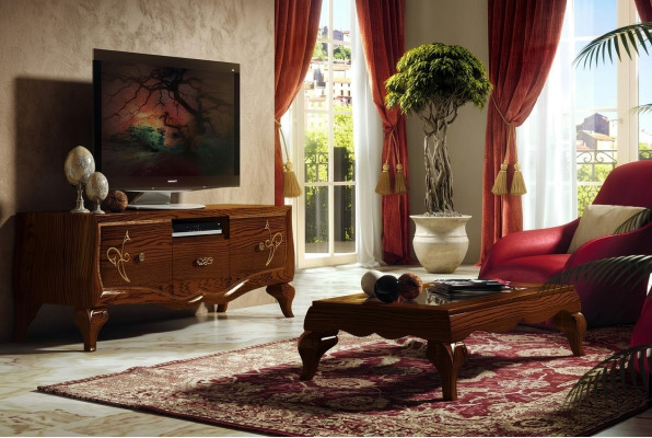 Mobile basso TV soggiorno TV mobile in legno mobile classico per salotto.