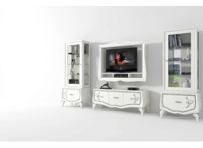 Set di mobili per l'arredamento TV 4 pezzi. Mobile TV, vetrina, credenza, armadio design nuovo.