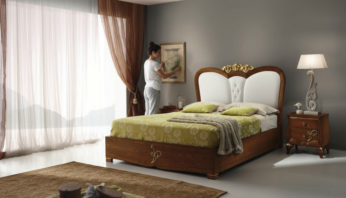 Letto letto di lusso Cornici del letto in legno Matrimoniale Camera da letto moderna Con funzione letto