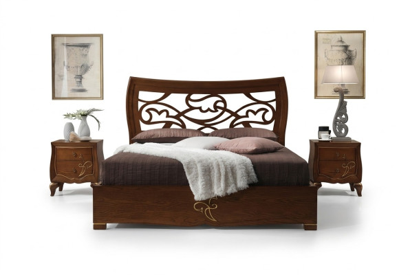 Letto matrimoniale Letti Struttura letto Letto Legno Matrimoniale Camera da letto Marrone Moderno 160x200