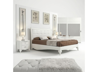 Camera da letto Letto Comodino Letti Matrimoniali Legno Designer Moderno Nuovo Set 3 pezzi