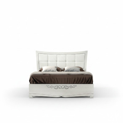 Letto matrimoniale Letto di lusso Letti in legno Strutture letto Bianco Design Moderno Nuovo